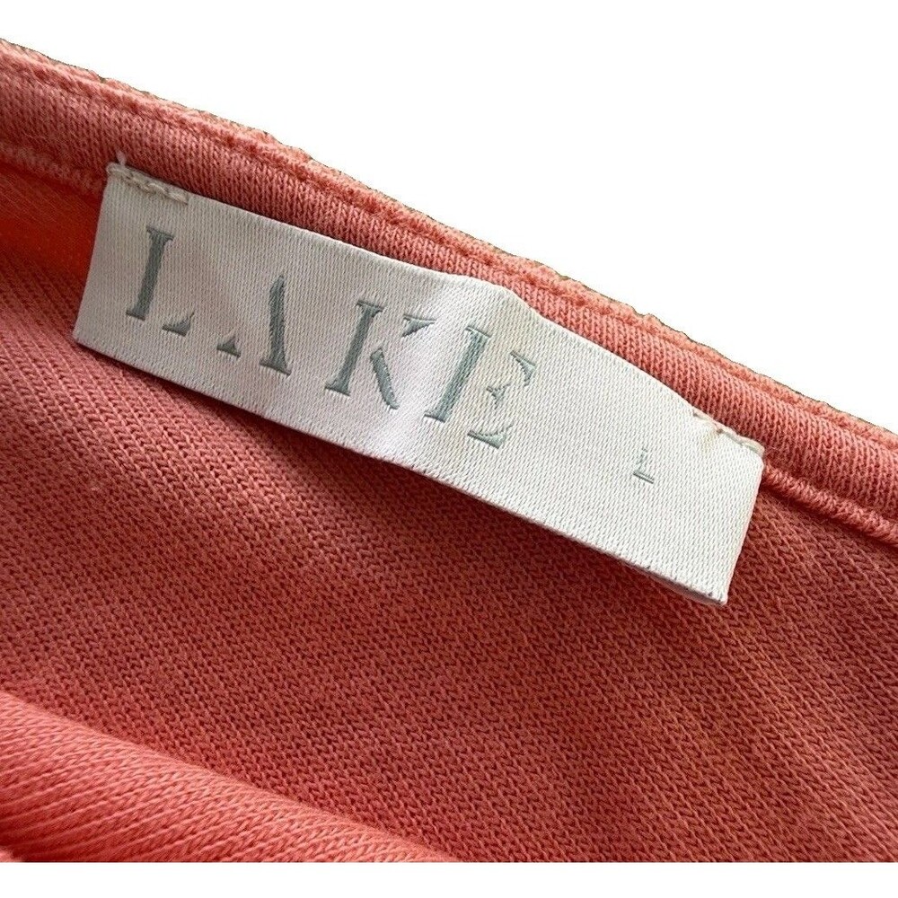 NWOT LAKE the Label Terry Cloth Sleeveless Dress Coral V Neck Beach Womens sz L - Picture 5 of 8